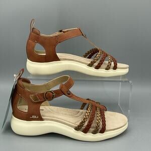 NEW JBU Women’s Prague T-Strap Sandals Brown/bronze Size 6.5M